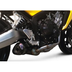 Ligne tout carbone Honda CB / CBR 650 F 2014-2018, illustration version titane / carbone (référence H131090TV)