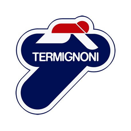 Plaque logo Termignoni dimension 100x100 mm et 3 rivets borgnes alu