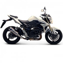 Silencieux Termignoni homologué look carbone Suzuki GSR 750 2011-2016, illustration version inox (ref. S069080IV)